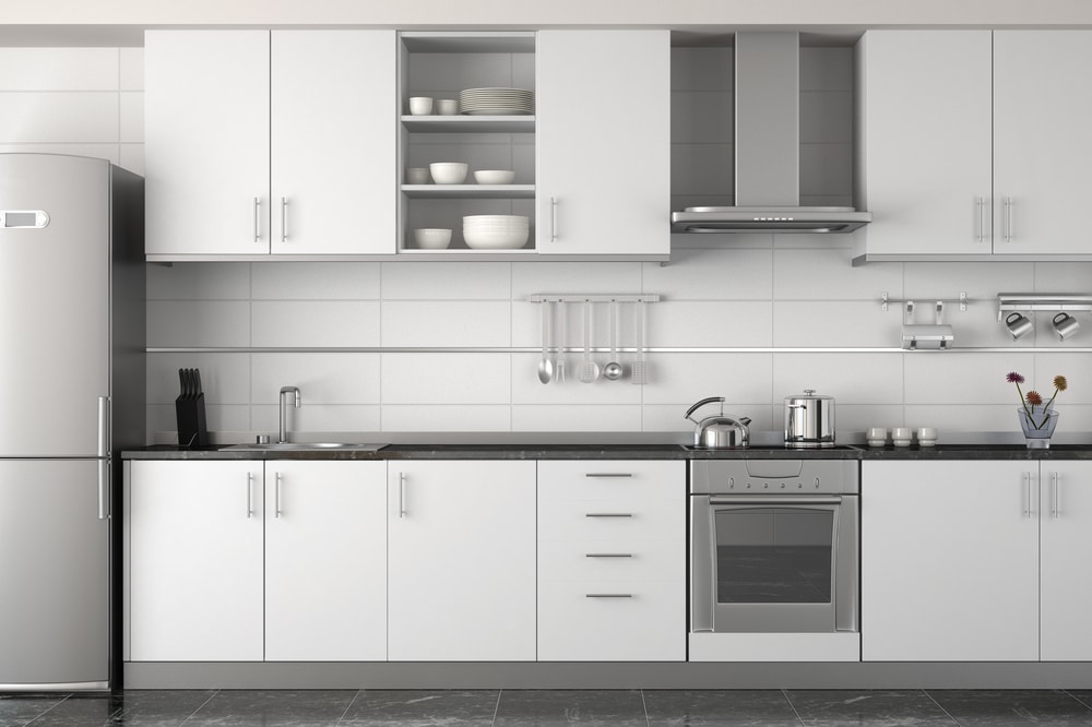 Splashback meeting a kitchen worktop cleanly