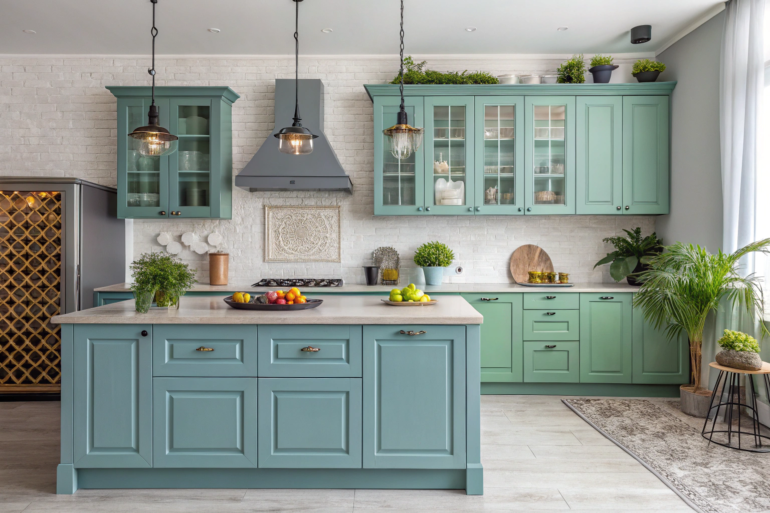 Colour choices in a modern kitchen design