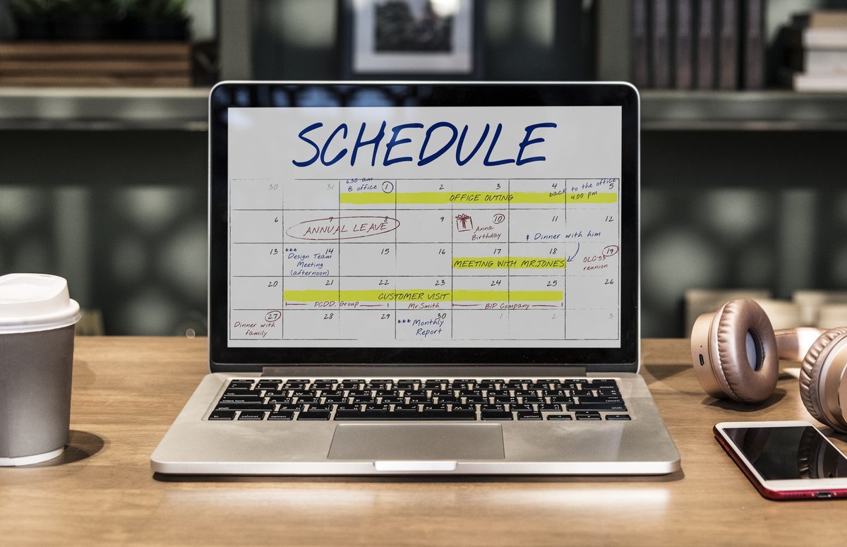 A contractor reviewing a project schedule